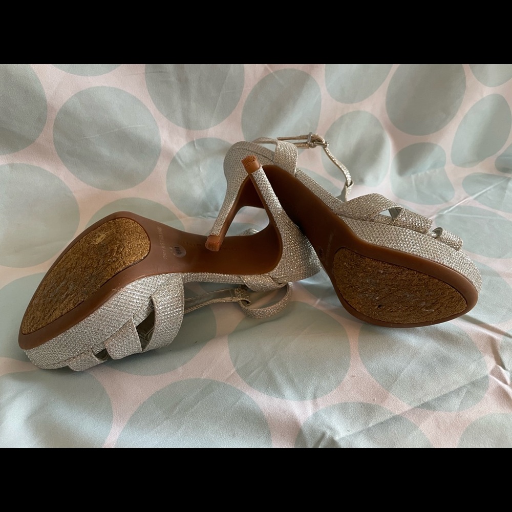 Silver straps heels